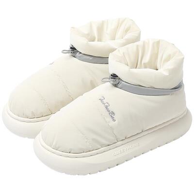 穿买1送1羽绒厚棉拖鞋女冬季家用侣M-6056--保情暖包跟防水加绒加