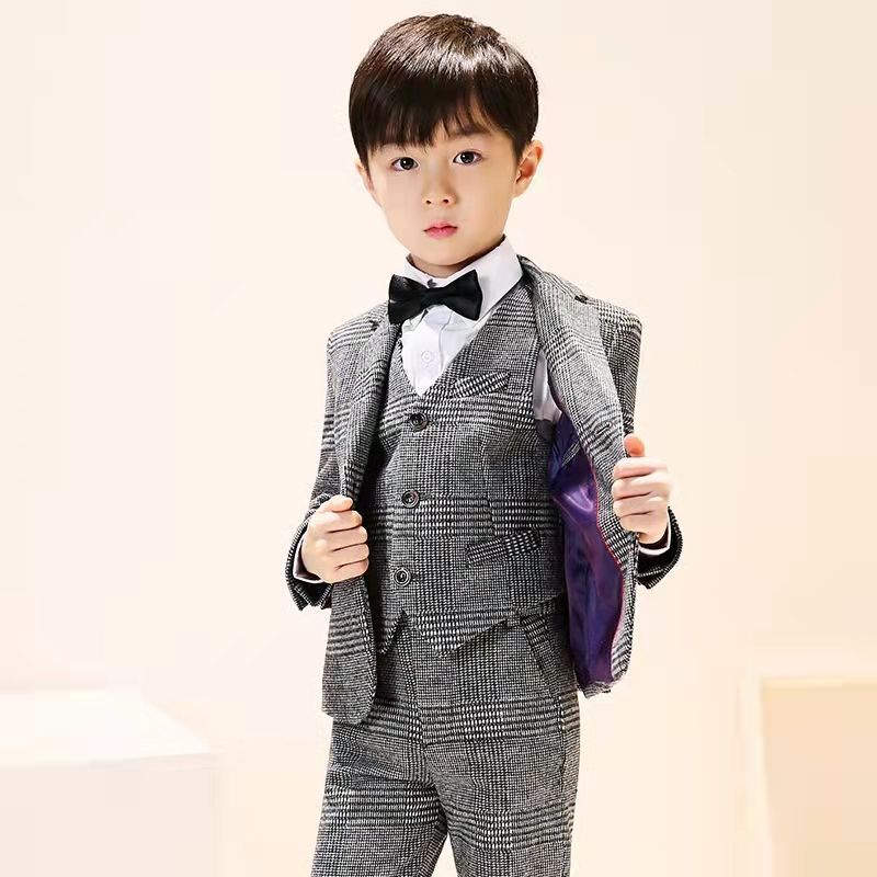 儿童西服套装男童十岁生日帅气潮装童装礼服V钢琴韩版春夏
