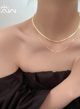 高级感蛇骨项链女小众设计感锁骨链20G24新款爆款轻奢个性百搭颈