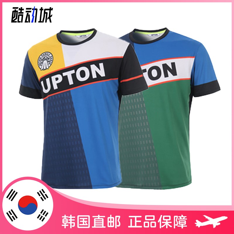UPTON韩国羽毛球服上装 男女士时尚简约拼色Q速干弹力透气短袖上
