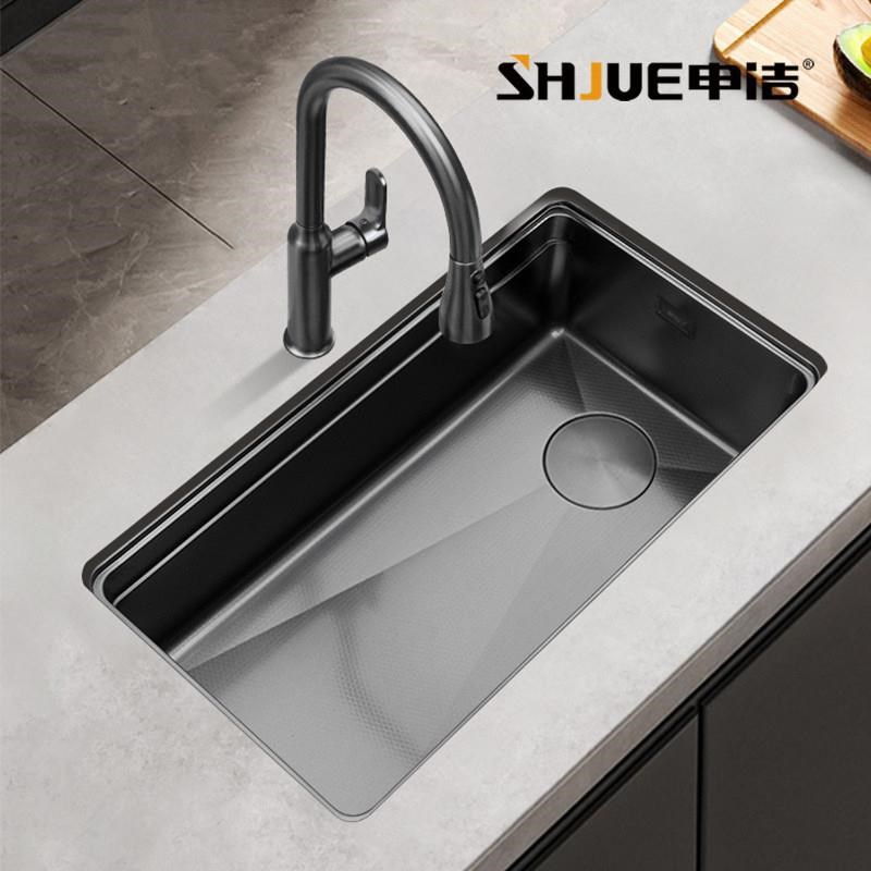 家用4mmd水槽蜂窝压纹厨房304不锈钢大单槽洗菜盆台下洗碗池