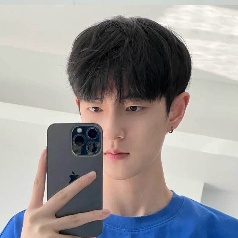 美宿假发男短发中韩版帅式日常气蓬松分斜刘海发型lsu男士全头套