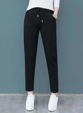 黑色休闲运动GHN裤女202夏新款季大码宽松显瘦韩薄版4款高腰铅笔