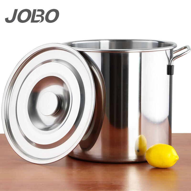 巨博(JOBO)商用加厚不锈钢桶带盖汤桶储物桶φ40x40cm超大容量