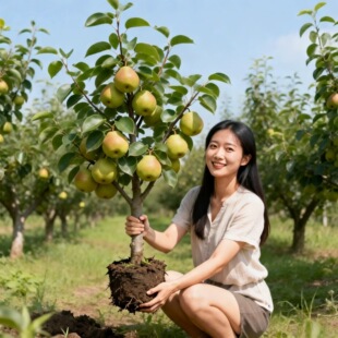 秋月梨树苗果苗晚熟酥梨苗黄梨嫁接脆甜梨苗南方北方种植当年结果