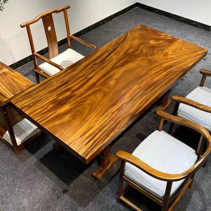 原胡桃木大板茶桌椅组合HTM木整板木大实板桌茶台老公板办桌