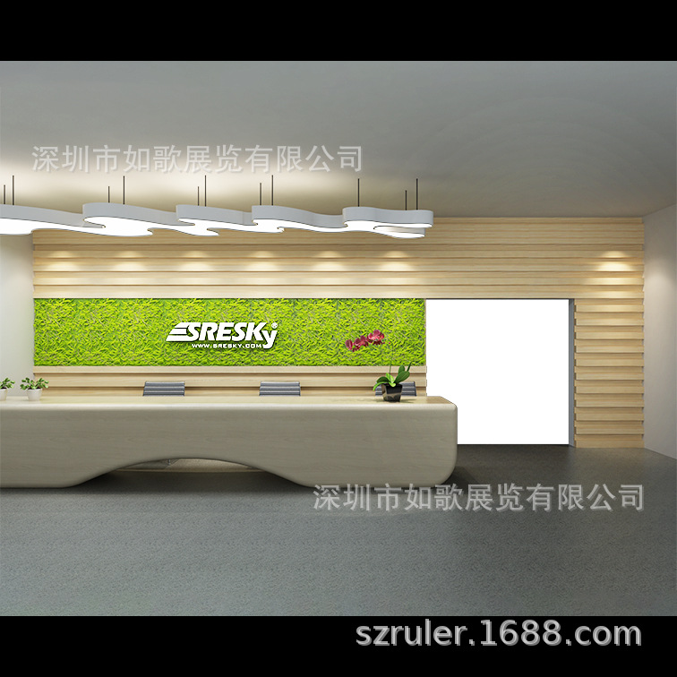 企业前台形象设计装修粤港澳展览香港展台设计制作搭建特装展位