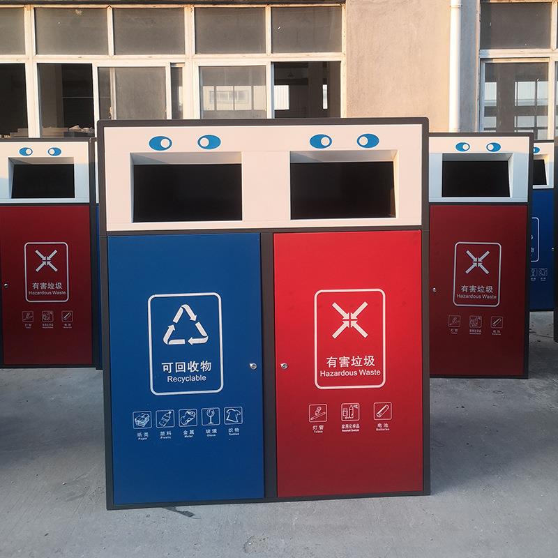 户外不锈钢垃圾桶公园景区垃圾箱两分类市政商用果皮箱分类垃圾桶