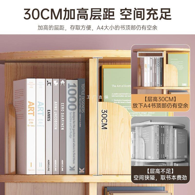 旋转书架置物架办公室展示架简易收纳架可移动卧室绘本架收纳书柜