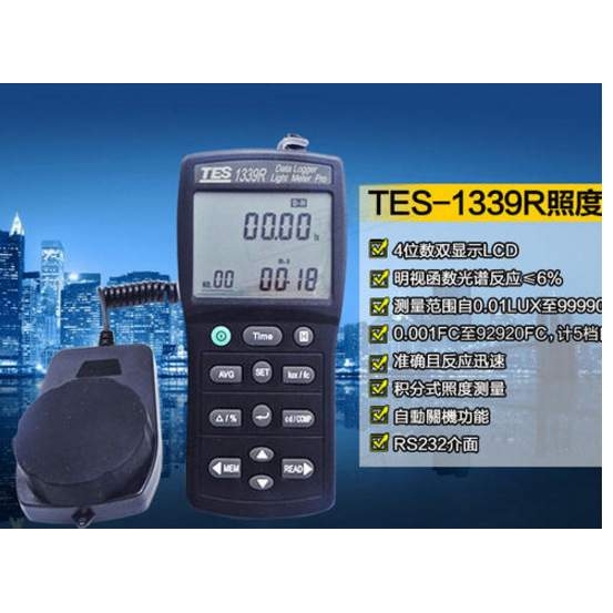 深圳三诺仪器供应TES-1339R照度计RS-232接口实现与电脑连接