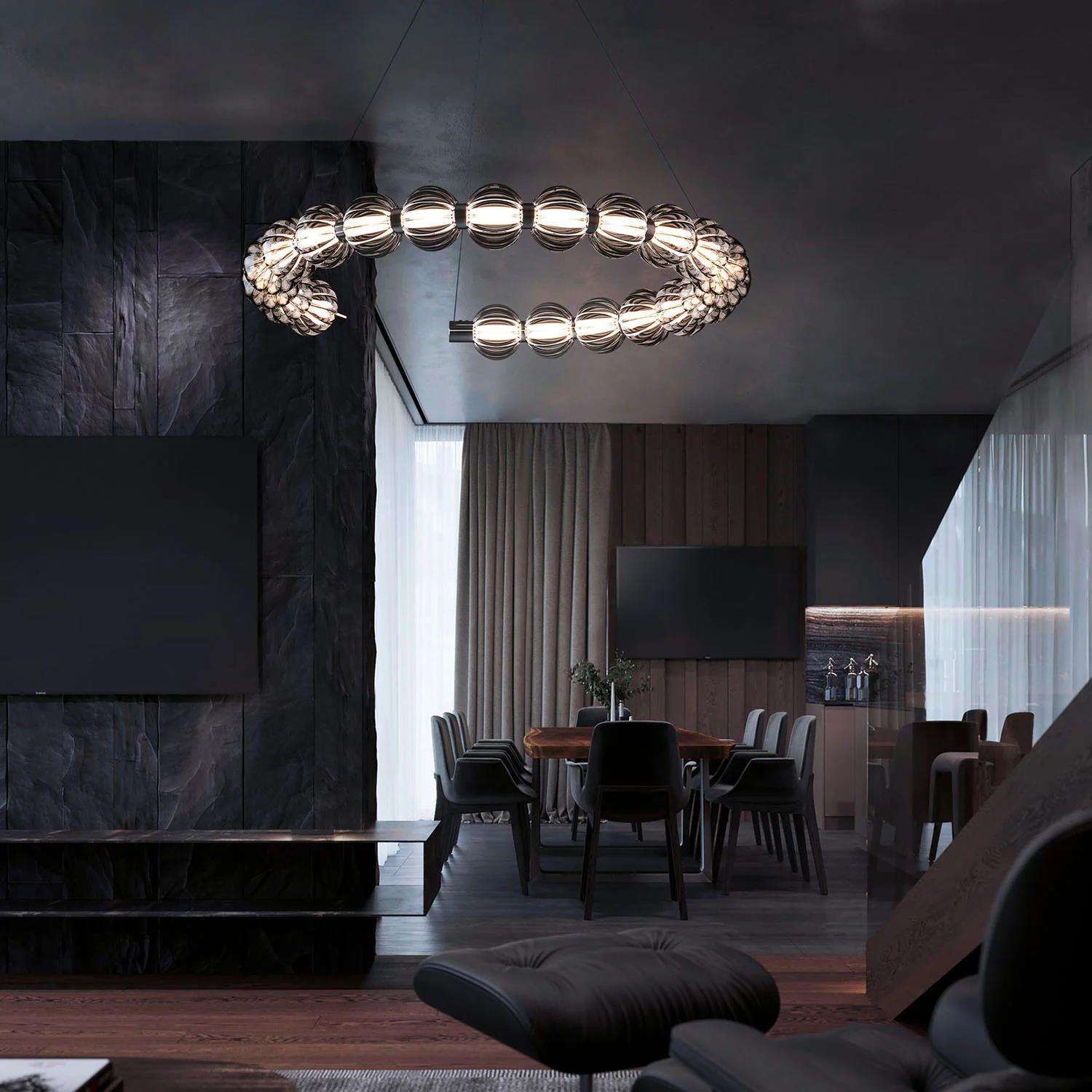 新款意式设计师客厅吊灯艺术卧室玻璃灯书房床头意大利珍珠餐厅灯