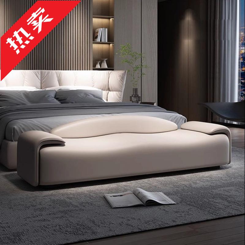 新中式床尾凳布艺卧室简约床头凳美式床边塌床尾沙发设计师床榻