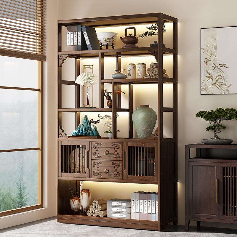 博古架展示柜多宝阁酒柜客厅茶柜茶架茶具置物架茶室置物柜隔断外
