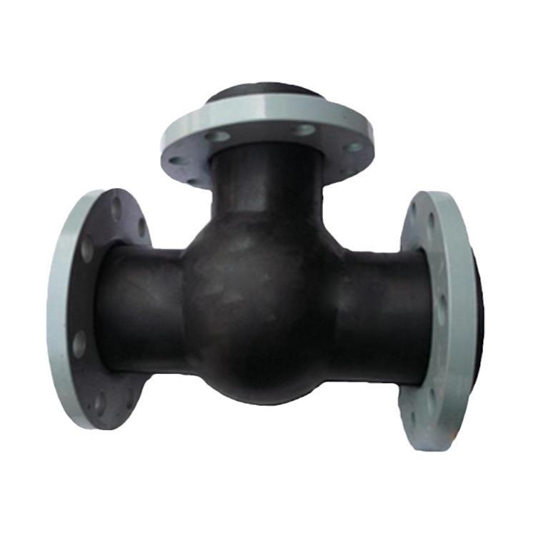 三通法兰软接头变径三通橡胶法兰软接头不锈钢铸钢法兰橡胶软接头