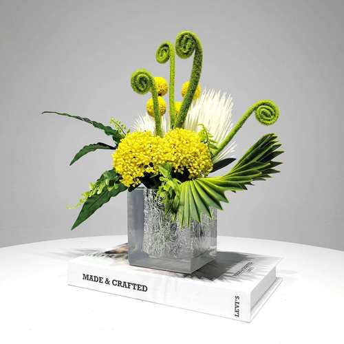 现代仿真绿植餐桌假花艺售楼处软装酒店样板间摆设茶几电视柜摆件