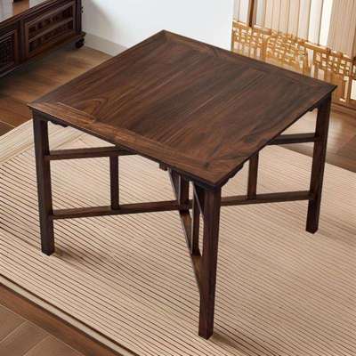 中式黑胡桃可折叠桌餐桌家用小户型老式八仙桌户外便携吃饭简约方