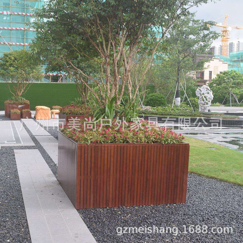 实木户外花箱 组合式防腐木花箱 专业户外花箱
