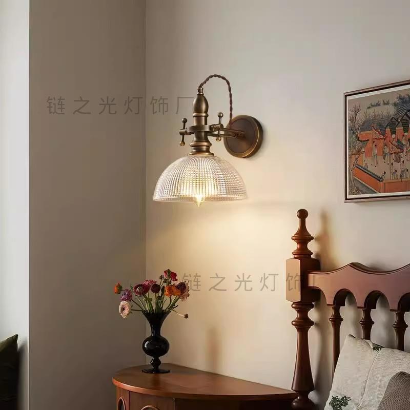 美式乡村卧室床头2024新款酒店阅读壁灯轻奢中古风房间loft工业风