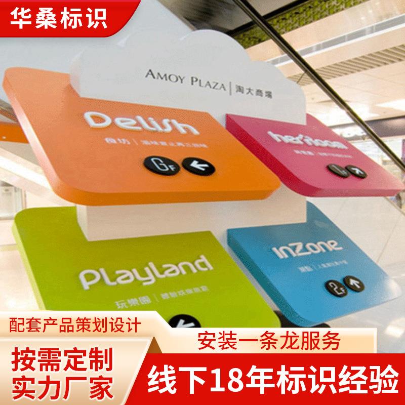 华桑标识设计厂家定 制导向指示牌 落地标识标牌 立式导向牌吊牌