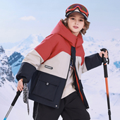 巴童巴拉儿童羽绒服男童中长款 连帽加厚外套防风保暖女童羽绒服冬