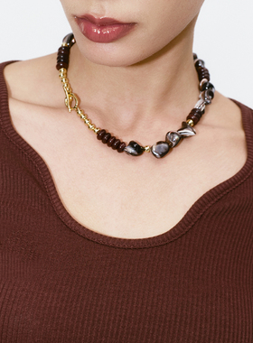 马蹄贝美拉德女轻奢时尚锁骨链