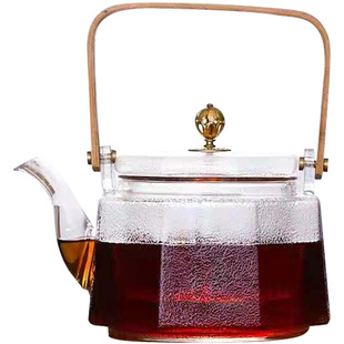 耐高温玻璃壶日式 新款 锤纹煮茶壶提梁过滤泡O茶壶电陶炉烧水煮茶