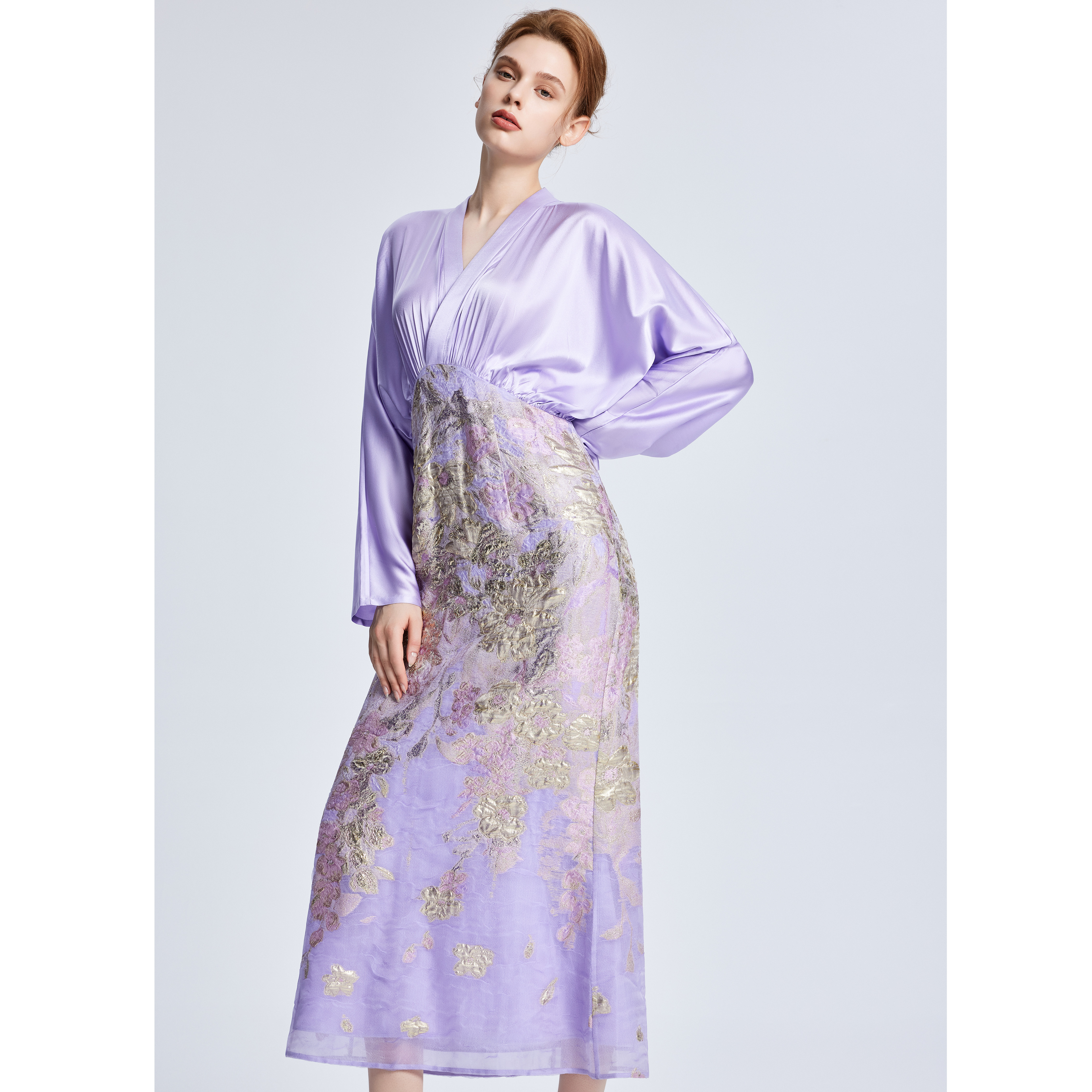 Lillo Lilly奢品高定新中式意大利Ruffo Coli真丝提花连衣裙汉服