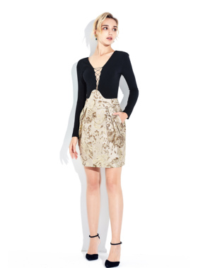 Lillo Lilly奢品高定意大利Ruffo Coli真丝提花宫廷名媛风半身裙