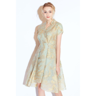 Lillo Coli真丝提花名媛风连衣裙伞裙 Lilly奢品高定意大利Ruffo