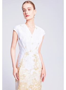 Lillo Lilly奢品高定 意大利Ruffo Coli真丝提花宫廷名媛连衣裙