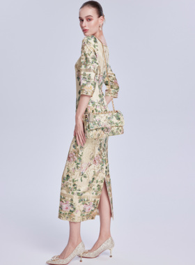 Lillo Lilly奢品高定 意大利Ruffo Coli真丝提花名媛小羊皮女包包