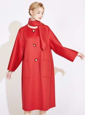 Lillo Lilly奢品高定意大利Colombo高端双面百分百纯羊绒大衣女