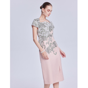 Lillo Lilly奢品高定意大利TGM真丝提花高端名媛V领连衣裙定制