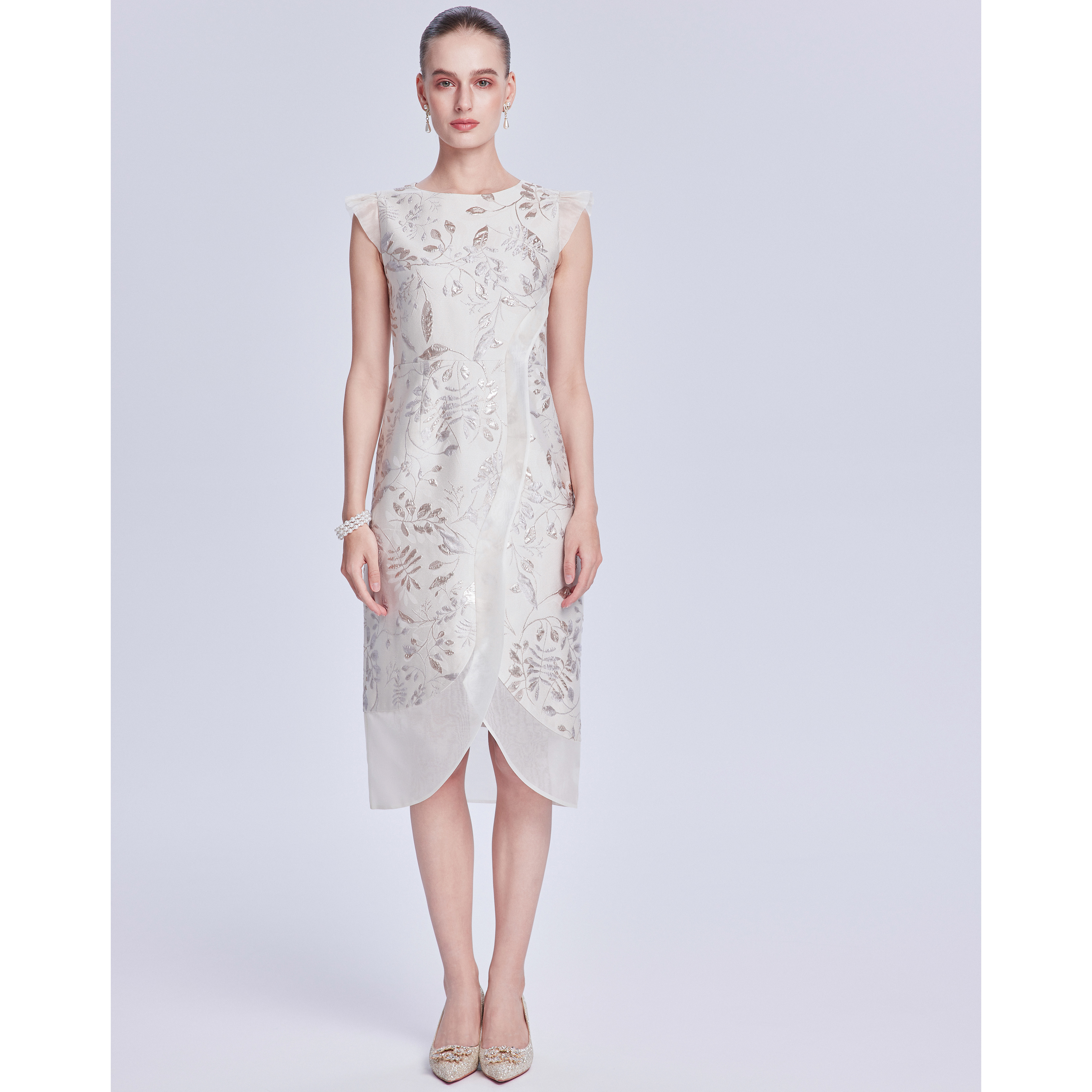 提花高端真丝旗袍领奢品定制名媛