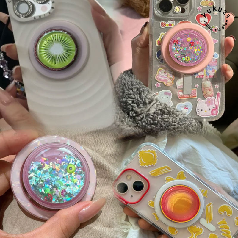 捏捏-落日磁吸手机支架奇异果气囊水果派对伸缩帽便携泡泡pps可爱