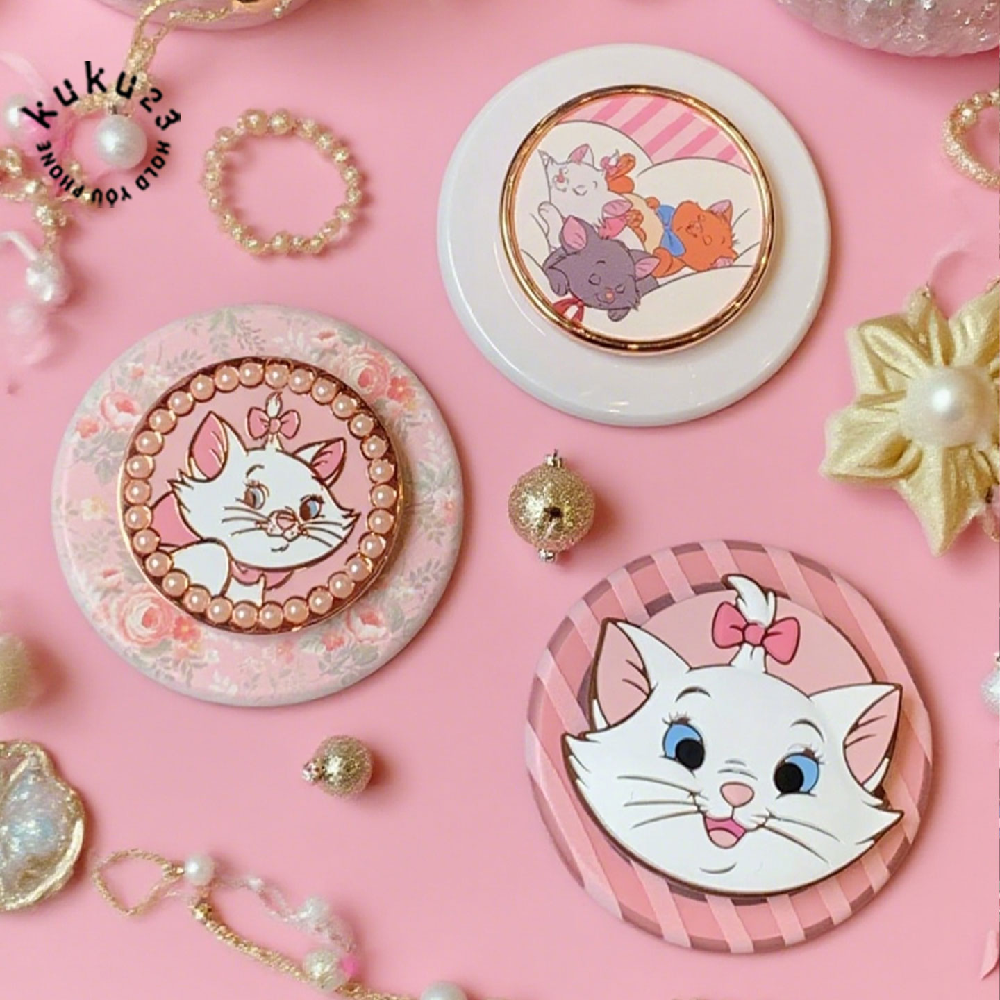 戳戳玛丽猫联名迪士尼泡泡小猫被窝新款强磁吸气囊支架防摔手机壳