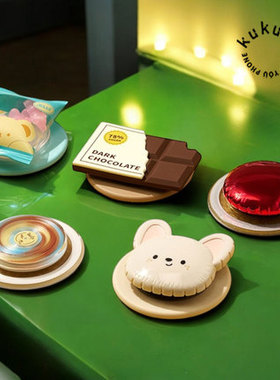 KK23鼓鼓软糖袋手机支架巧克力粘贴气囊西高地帽可可彩胶磁吸泡泡