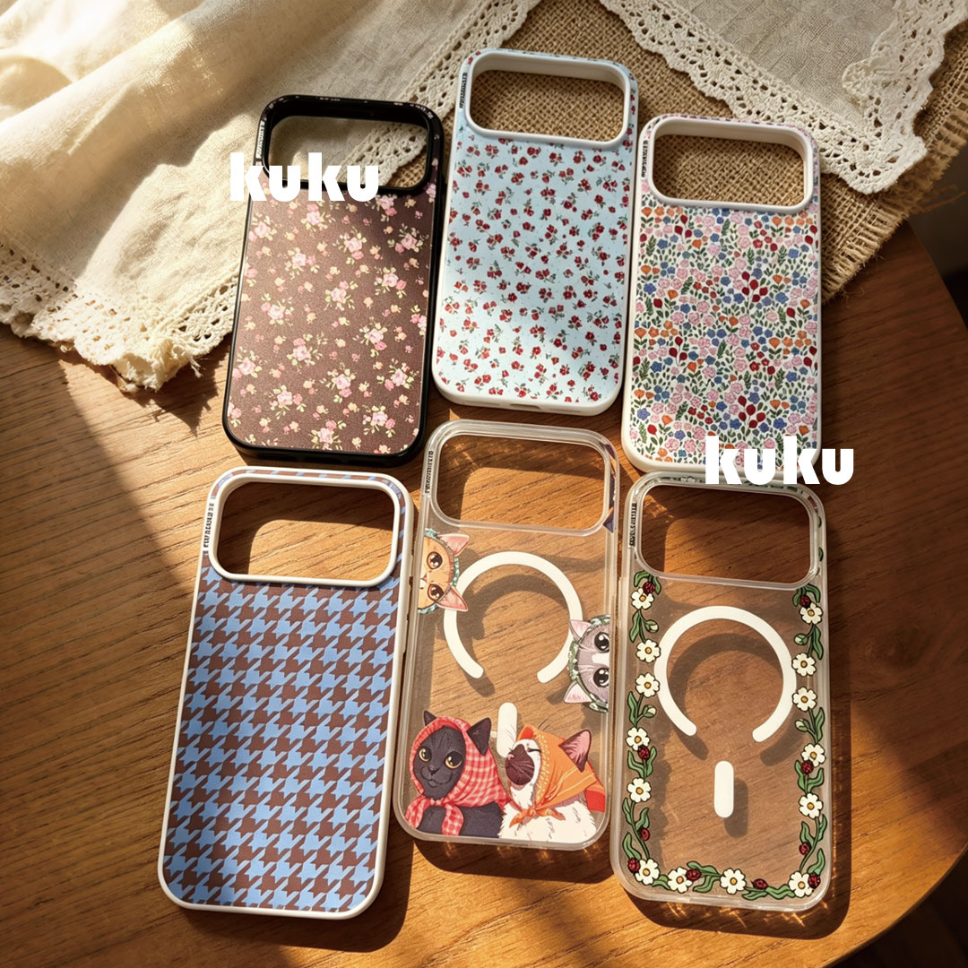 小猫缝缝屋手机壳适用iphone苹果18promax镜头加高手机壳17/16玫瑰旧梦强磁吸防摔碎花明星同款保护套
