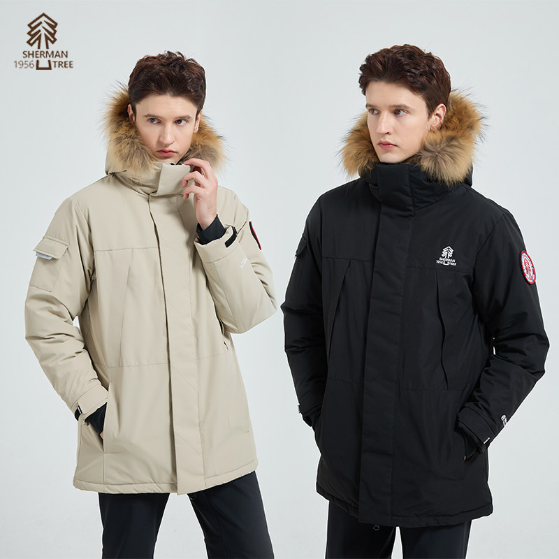 【官方正品】SHERMAN TREE舍曼树貉子毛领防风防水硬壳羽绒服