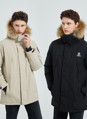 【官方正品】SHERMAN TREE舍曼树貉子毛领防风防水硬壳羽绒服