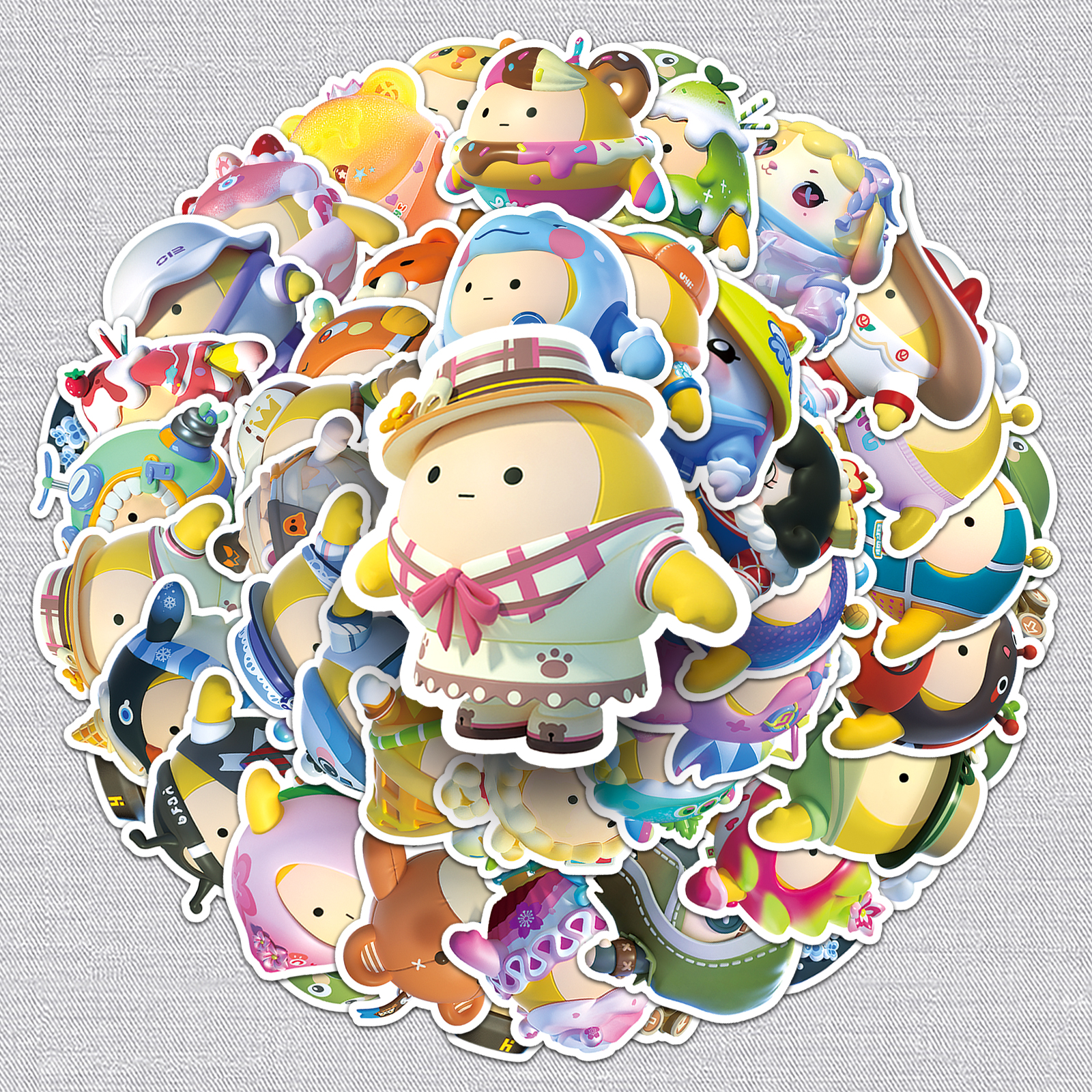 53张蛋仔派对皮肤贴纸diy滑板汽车自行车电瓶车笔记本电脑贴贴纸