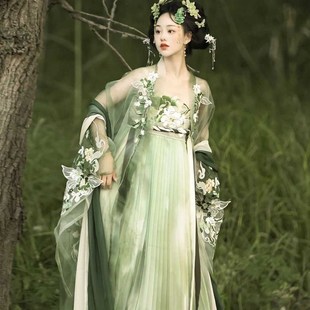 青瑶 套装 重工刺绣诃子裙唐制大袖 超仙日常春夏季 衫 国风汉服女