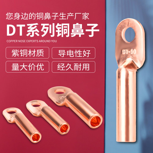 接线端子DT10/16/25/35/50/70/95/120/150/185/240平方铜鼻子镀锡