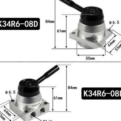气动开关手转阀手动阀一进两出K34R6-08D气缸控制换向气阀手板阀L
