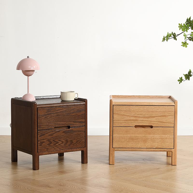 全实木北欧橡木床头柜