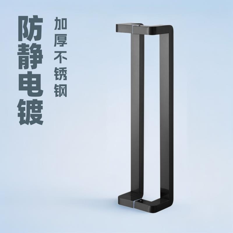 玻璃门拉手推拉转角黑色电镀现代简约不锈钢防撞带框门把手推拉门