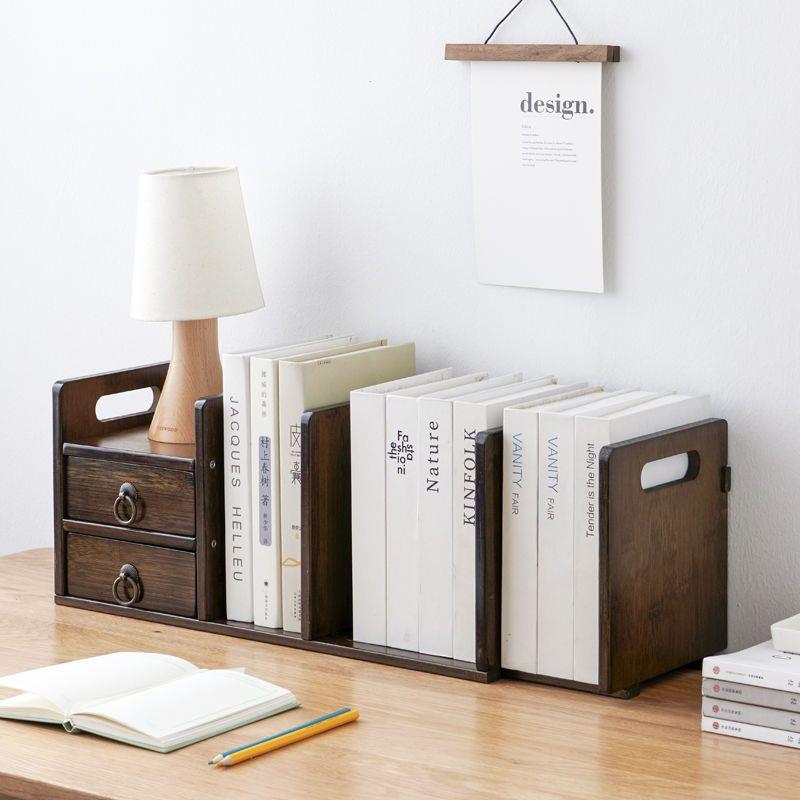 实木书架桌面收纳置物架简约创意小书柜多层学生儿童飘窗落地家用