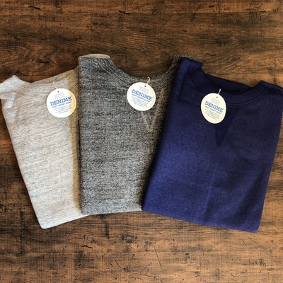 DENIME圆领4本针日本Denim卫衣