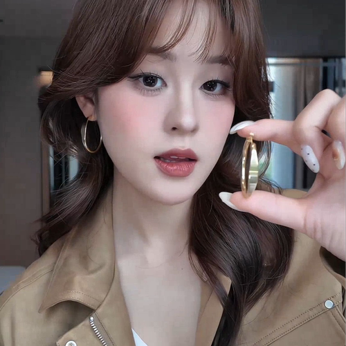 简约素圈耳环女日韩风