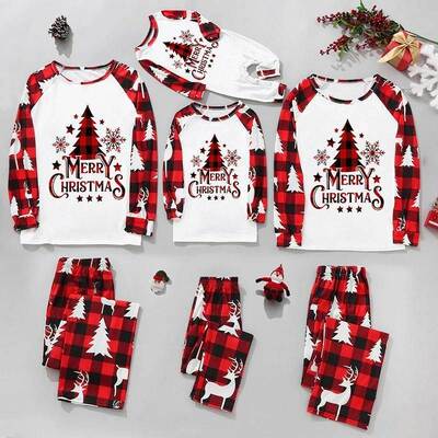 christmas Pajamas clothes homewear Casual Matching family